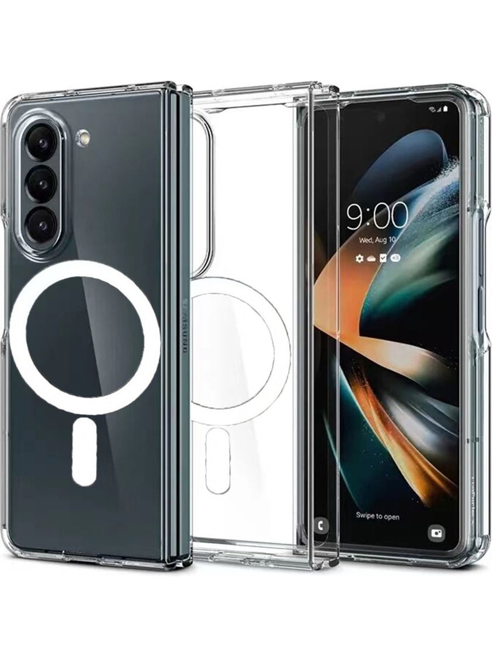 ScHitec Samsung Galaxy Z Fold 5 Magsafe Özellikli Şeffaf Kılıf