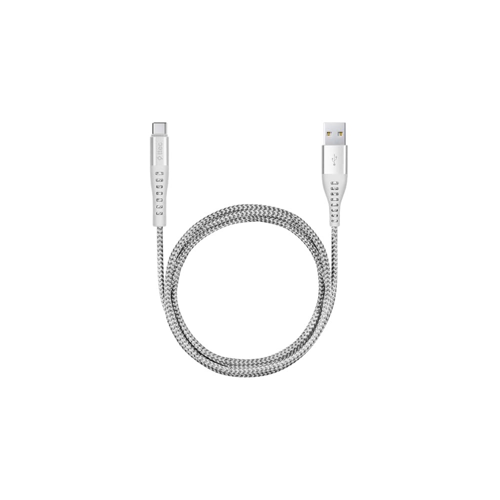 2DKX02CG Ekstra Dayanıklı Örgülü USB-A to Type-C Şarj Kablosu 150cm Gümüş
